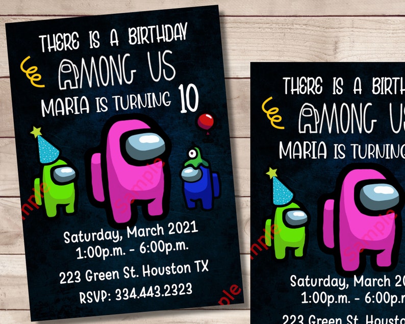 among us girl birthday invitation any age among us party etsy