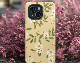 Floral Phone Case, Spring Flowers Phone Case, Cover for iPhone 13 14 15 16 Pro Max, Aesthetic, Tough Case,  Spring Flower Phone Case