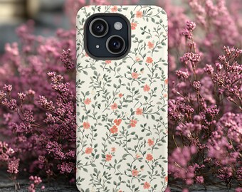 Floral Phone Case, Spring Flowers Phone Case, Cover for iPhone 13 14 15 16 Pro Max, Aesthetic, Tough Case,  Spring Flower Phone Case