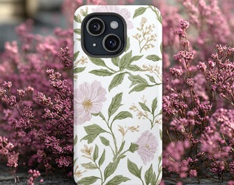 Floral Phone Case, Spring Flowers Phone Case, Cover for iPhone 13 14 15 16 Pro Max, Aesthetic, Tough Case,  Spring Flower Phone Case