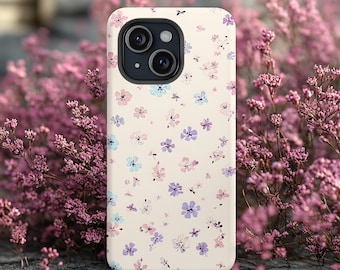 Floral Phone Case, Spring Flowers Phone Case, Cover for iPhone 13 14 15 16 Pro Max, Aesthetic, Tough Case,  Spring Flower Phone Case