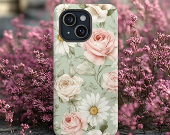Floral Phone Case, Spring Flowers Phone Case, Cover for iPhone 13 14 15 16 Pro Max, Aesthetic, Tough Case,  Spring Flower Phone Case