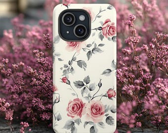 Floral Phone Case, Spring Flowers Phone Case, Cover for iPhone 13 14 15 16 Pro Max, Aesthetic, Tough Case,  Spring Flower Phone Case