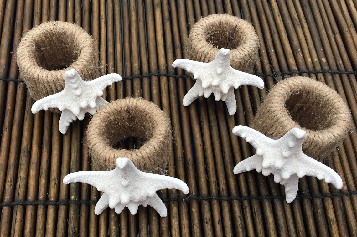 Starfish Napkin Rings set of 4 Etsy