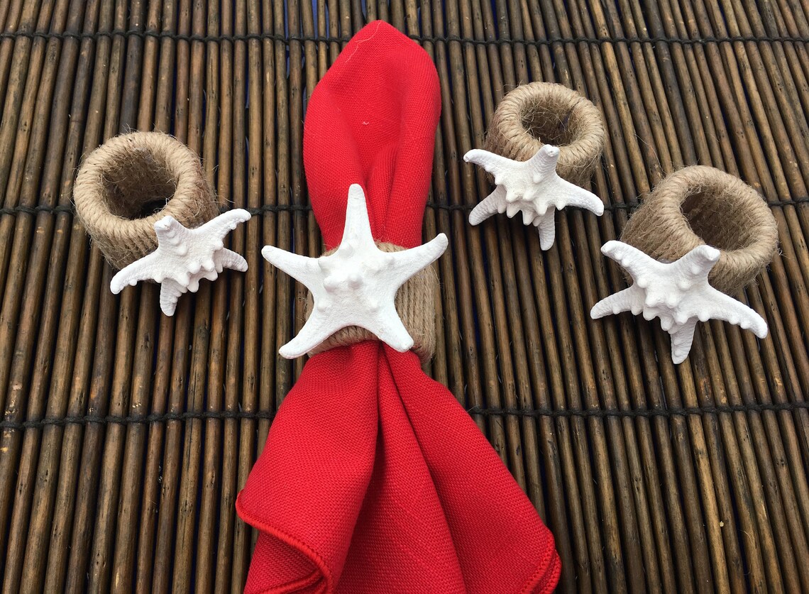 Starfish Napkin Rings set of 4 Etsy