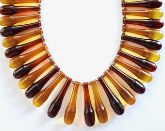 Vintage Apple Juice Bakelite Egyptian Collar Necklace