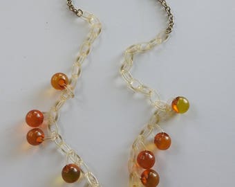 Vintage Apple Juice Bakelite Drops Necklace