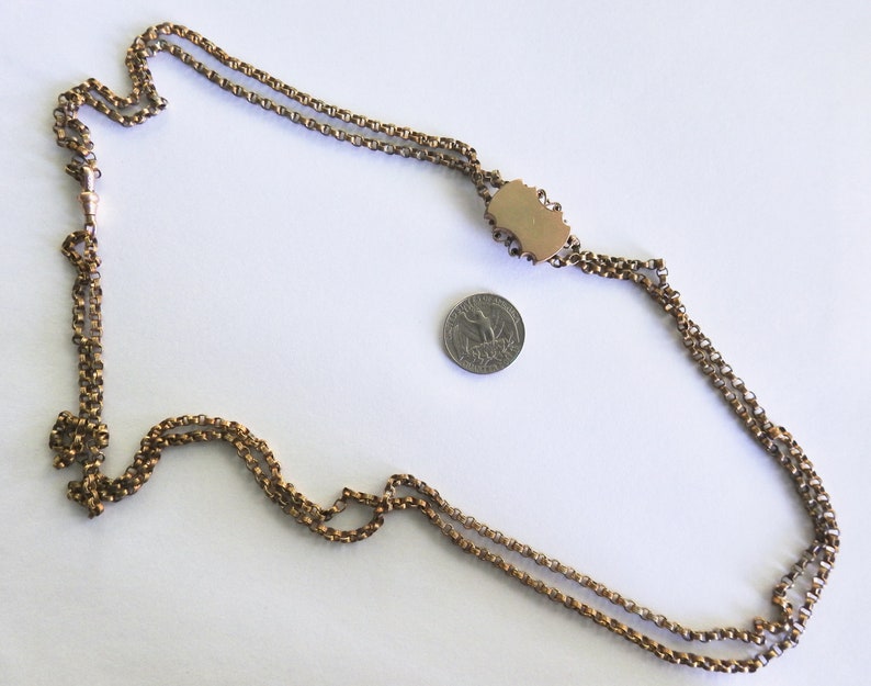 Victorian Gold Filled Garnet Slide Necklace