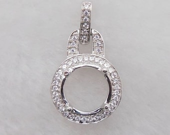 Details about   Oval 13x11mm Real Diamond Semi-Mounr Retro Fine Jewelry Sterling Silver Pendant 