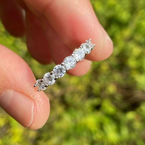 Lab Grown Diamond Wedding Band: 14K White Gold Matching Band
