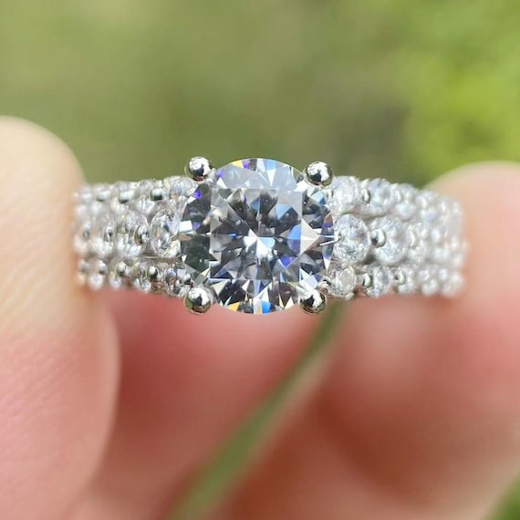 14K White Gold Semi Mount Diamond Engagement Ring (6.5MM)