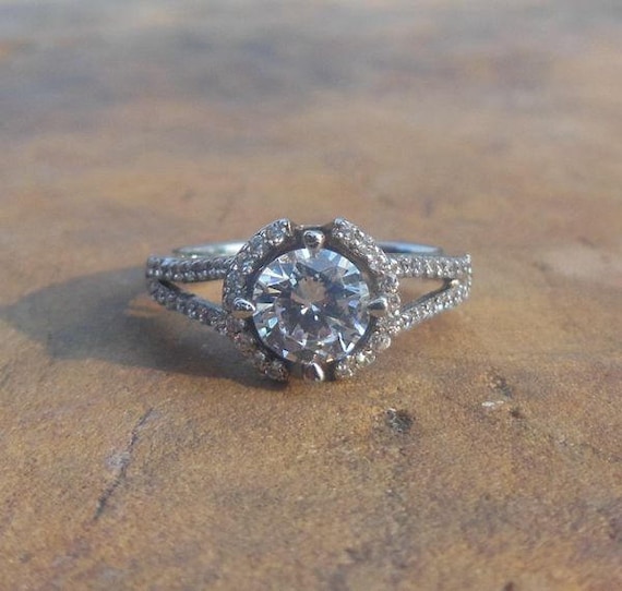 14K White Gold Diamond Semi Mount Ring - 0.35 Carat SI1