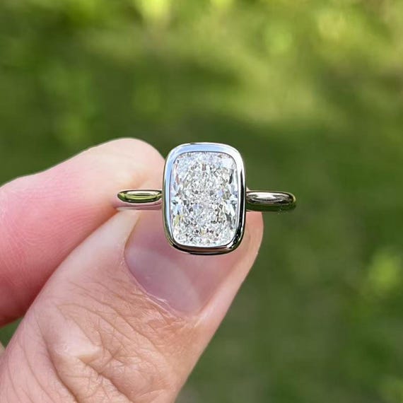2.77 Carat  E/VVS1  Cushion Cut Lab Diamond Solitaire Engagement Ring, 14K White Gold
