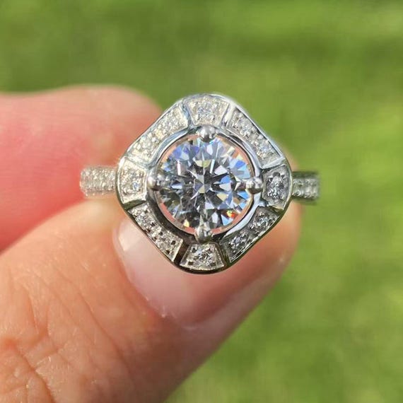 14K White Gold Diamond Semi Mount Ring - 6.5MM Round
