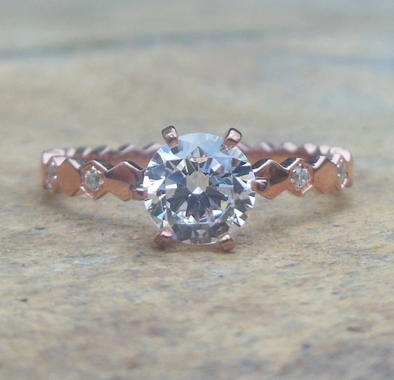 6mm Diamond 14K White Gold Engagement Ring