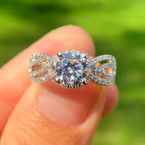 14k Gold Diamond Semi Mount Engagement Ring: Handmade Jewelry