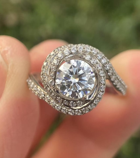 Round 6MM in Solid 14K White Gold Semi Mount Ring / Diamond Engagement Ring