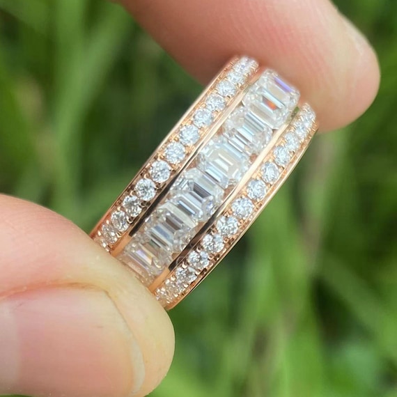 Lab Grown Diamond 14K White Gold Band - 7mm Wide