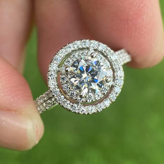 14K White Gold Diamond Semi Mount Ring: 0.60 Carat Side Stones