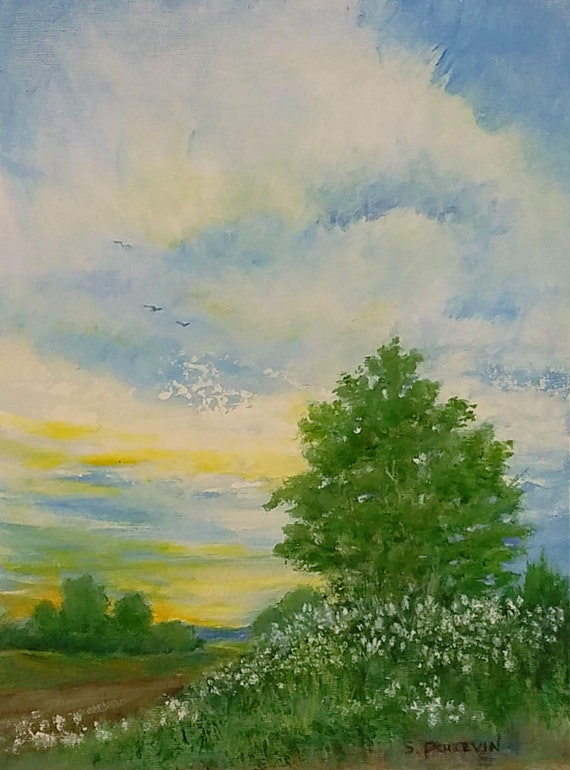 Clouds On Sunset Sky Colorful Painting Stock Photo - Download Image Now - iStock