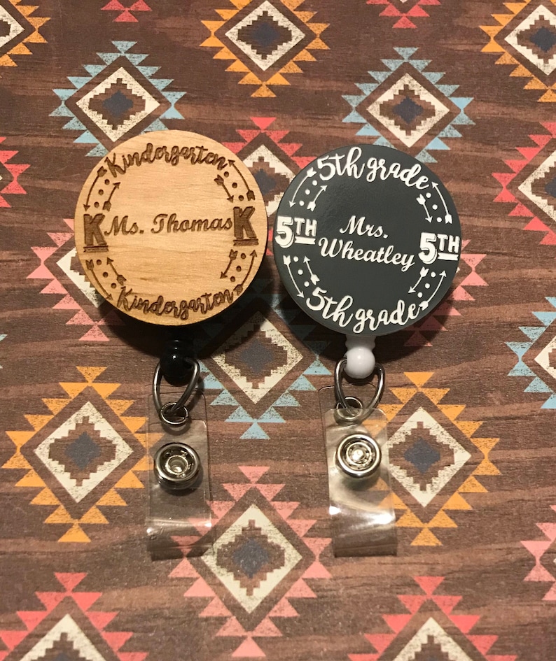 Teacher Badge Holdercustomizable Etsy