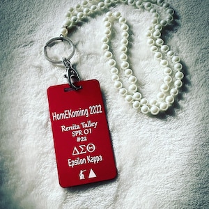 Delta Sigma Theta Pearl Lanyard