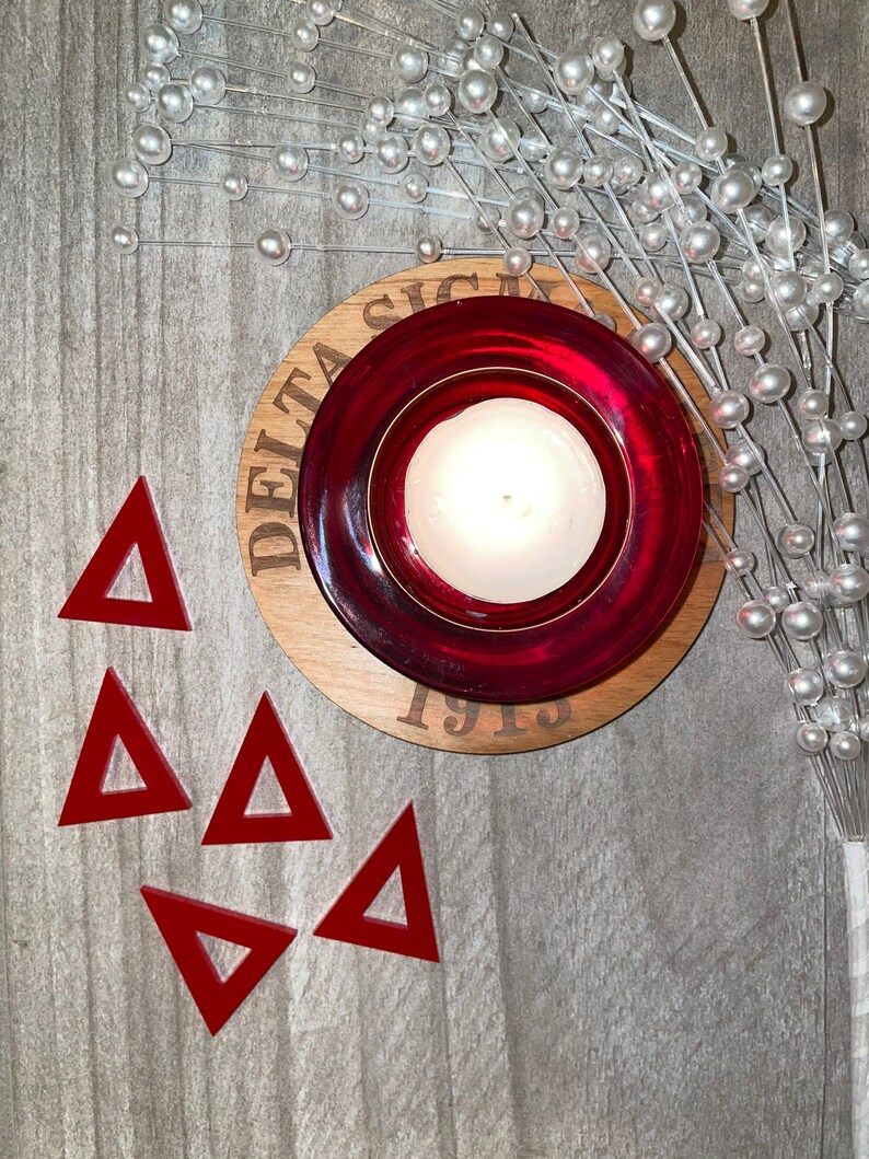 Delta Sigma Theta Wooden Candle Holder Etsy