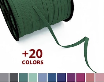 Skinny Elastic 1/5 Inch | Knit Elastic | Assorted Colors | 5mm Flat Elastic Cord | 1/5" Elastic Trim | Craft Supplies | 10 yds and 20 yds