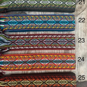 Woven Ribbon Trim 2 1/3 Inch Width (6cm), Sturdy Multicolor Ethnic Trim, Woven in Ecuador, 85 Inch (216cm), Woven Boho Belt, Sash, Bag Strap image 8