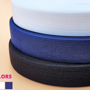 1 Inch Elastic Band 5Y or 10Y, 24mm, Soft Stretch Knit Elastic Band, Knitted Elastic Band, Elastic Tape, Sewing Elastic Trim for Waistbands