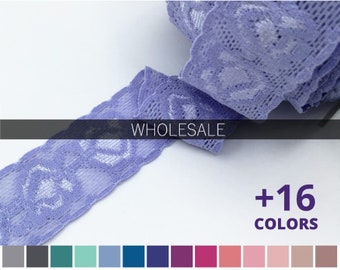 Lace Elastic 1 1/3" or 34mm -  For lingerie or headbands  - 25 yds