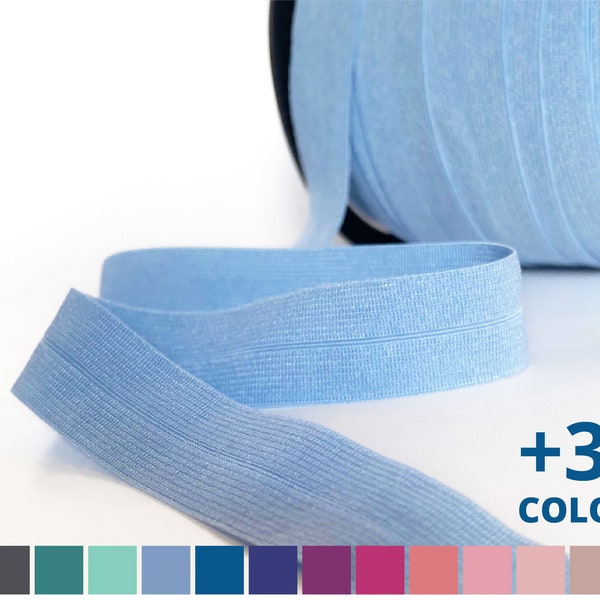 Fold-Over Elastic 5/8", 5Yds, Matte Finish-Plush Style - Assorted Colors - 5Y - Medium Weight, FOE Elastic