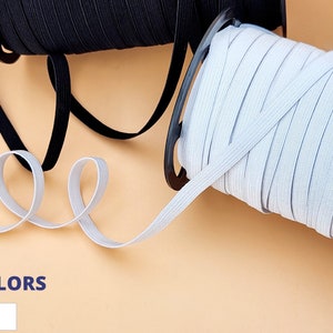 1/4 Inch Knit Elastic - High Strength Knit Elastic - Skinny Flat Elastic Cord - Elastic Trim -Swimsuit Elastic