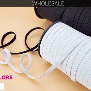 1/4 Inch Flat Elastic 109 yds | Light Strength Skinny Elastic | Flat Elastic Cord | Elastic Tape | Sewing Elastic | Wholesale price