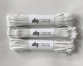 Soft Braided Elastic 1/5in (5.0mm) 10Y - Medium Strength | Sewing Elastic | Craft Elastic