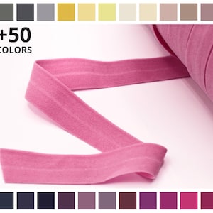 Fold-Over Elastic, 5Yds, 5/8" Medium Weight,  Matte Finish, 5/8" or 16mm, 5/8 inch FOE, 0.625 inch matte FOE