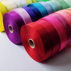 Satin Ribbon 1&quot; 32Y Rolls, Decorative Double Face Satin Ribbon Textile, Silky Double-Sided Ribbon. Cinta Doble Faz