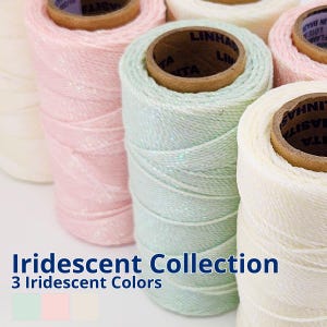 Linhasita Waxed Polyester Cord 1.0mm | SENSE Collection | Iridescent Waxed Polyester Thread for Macrame Bracelets, Necklaces, Crafts, Sewing