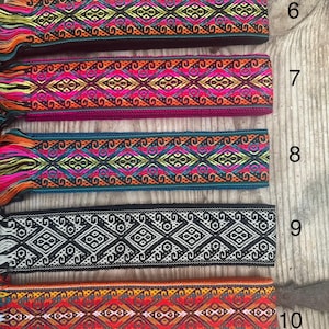 Woven Ribbon Trim 2 1/3 Inch Width (6cm), Sturdy Multicolor Ethnic Trim, Woven in Ecuador, 85 Inch (216cm), Woven Boho Belt, Sash, Bag Strap image 5