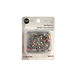 Ballpoint Pins 1 1/16” x 0.5mm | Fine Plastic Head Pins 1 1/16&quot; or 26mm Length x 0.50mm Diam. |Multicolor| Dritz Brand-Prym #12| 350 Pieces