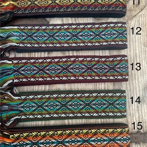 Woven Ribbon Trim 2 1/3 Inch Width (6cm), Sturdy Multicolor Ethnic Trim, Woven in Ecuador, 85 Inch (216cm), Woven Boho Belt, Sash, Bag Strap image 6