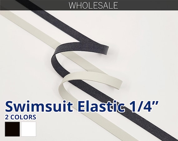 Rubber Swim Elastic 1/4" | 250 yard Box | Rubber Band Elastic for Sewing Swimwear, Dance, Yoga, Athletic | Salt and Chlorine Resistant