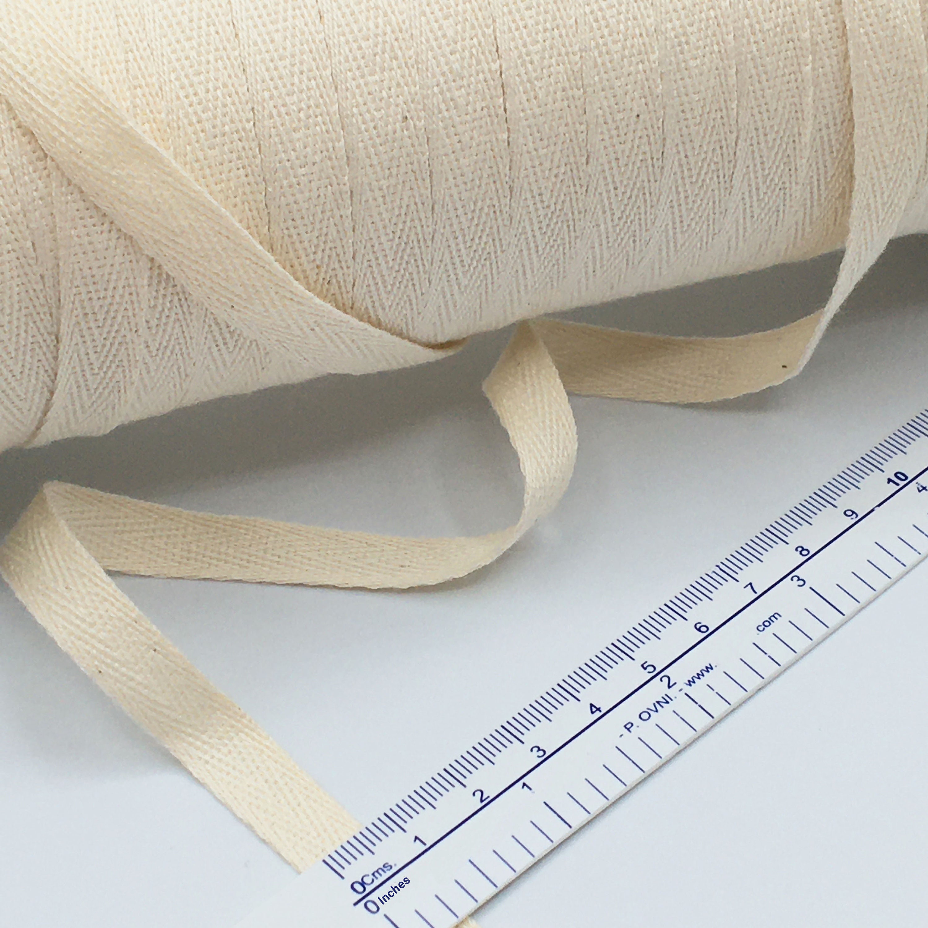 1 Natural Cotton Twill Tape - 100 YARDS - Medium Weight - Herringbone-  Made in USA