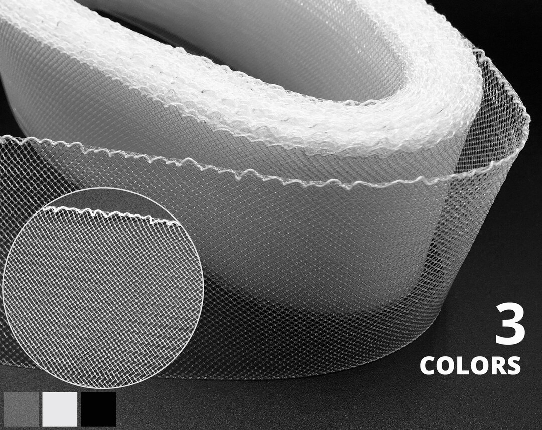 Horsehair Braid With Gathering Thread, 3 or 75mm, Stiff Style