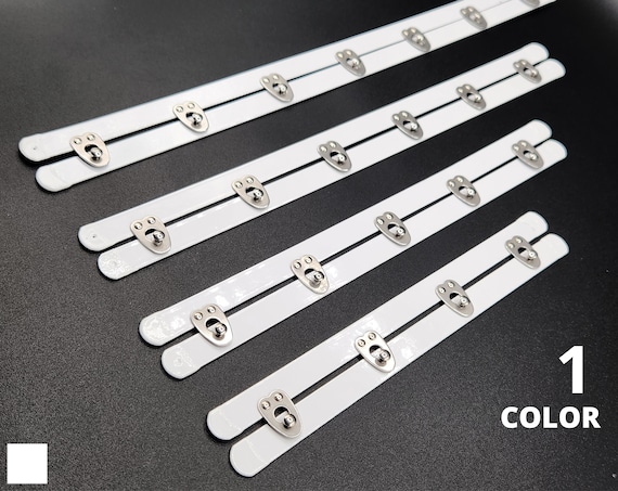Steel Corset Busk | White and Silver | 4 sizes available, 8-10-12-14" Length | 1/2" Wide | Flat Steel Corset Boning
