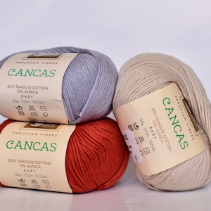 Knitting Yarn Cotton and Baby Alpaca 50gr 167yds - Peruvian Yarn