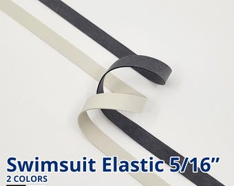 Rubber Swim Elastic 5/16" | Flat Swimwear Elastic | Rubber Band Elastic | Great for Swimwear, Dance, Yoga, Leotards, Leggings, Athletic Wear