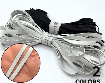 Rubber Swim Elastic 1/4 Inch. Available in 5 Yards / 10 yds / 50 yds. European rubber tape elastic for Swimwear, Dance, Yoga. Talc free!