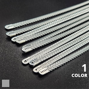 Steel Spiral Boning + Metal Ends | Galvanized Steel | 4 sizes available | Width 5.5 and 6.5mm | Metallic Spiral Corset Boning