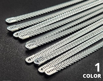 Steel Spiral Boning + Metal Ends | Galvanized Steel | 4 sizes available | Width 5.5 and 6.5mm | Metallic Spiral Corset Boning
